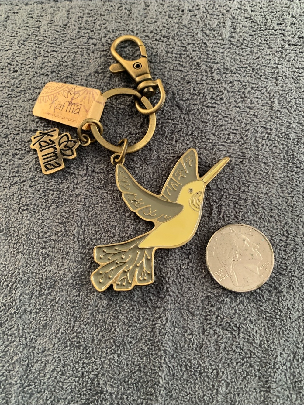 Karma Hummingbird Enamel Key Chain - #1063 - Picture 3 of 4